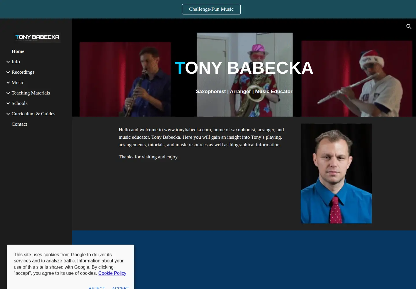 Screenshot of tonybabecka.com