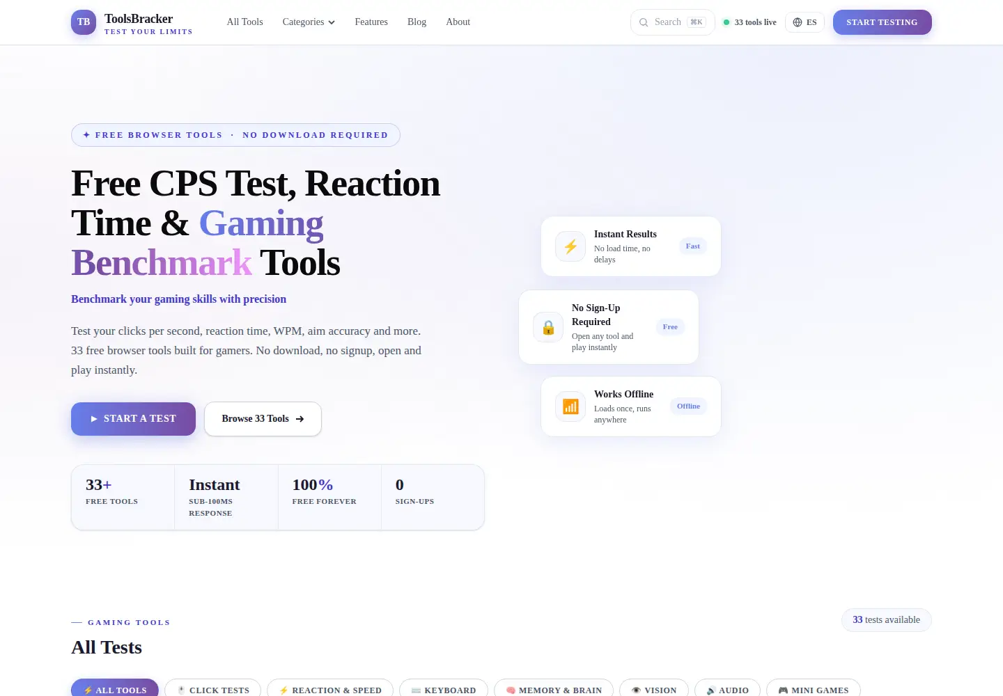 Captured homepage of toolsbracker.com in the current scan