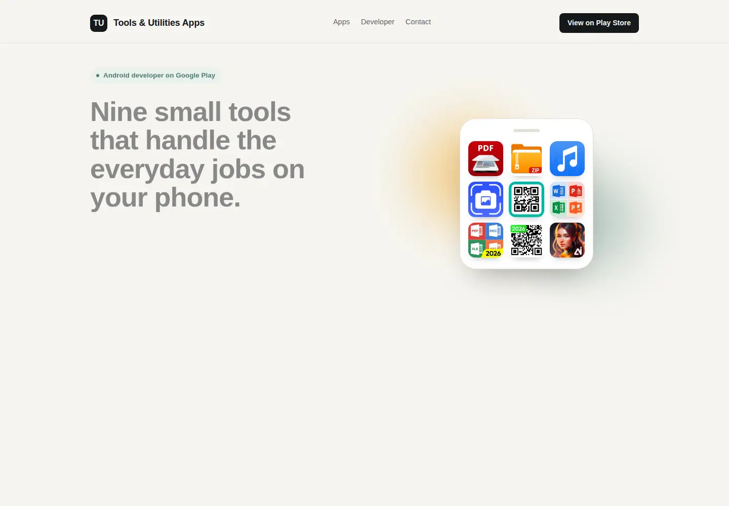 Captured homepage of toolsutilitiesapps.com in the current scan