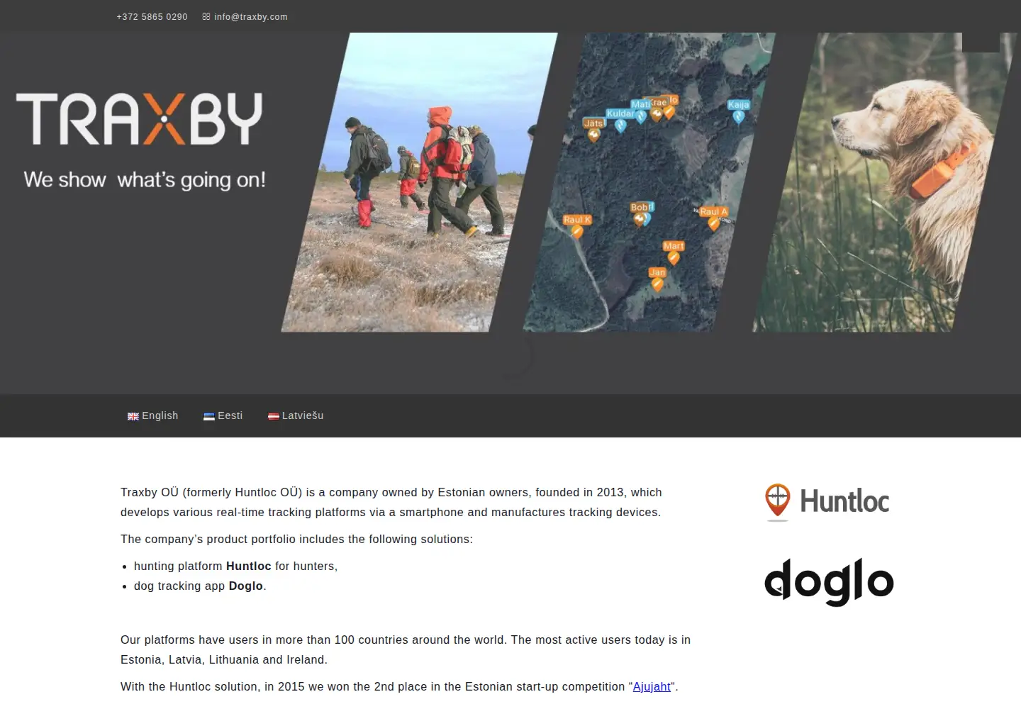 Captured homepage of traxby.com in the current scan