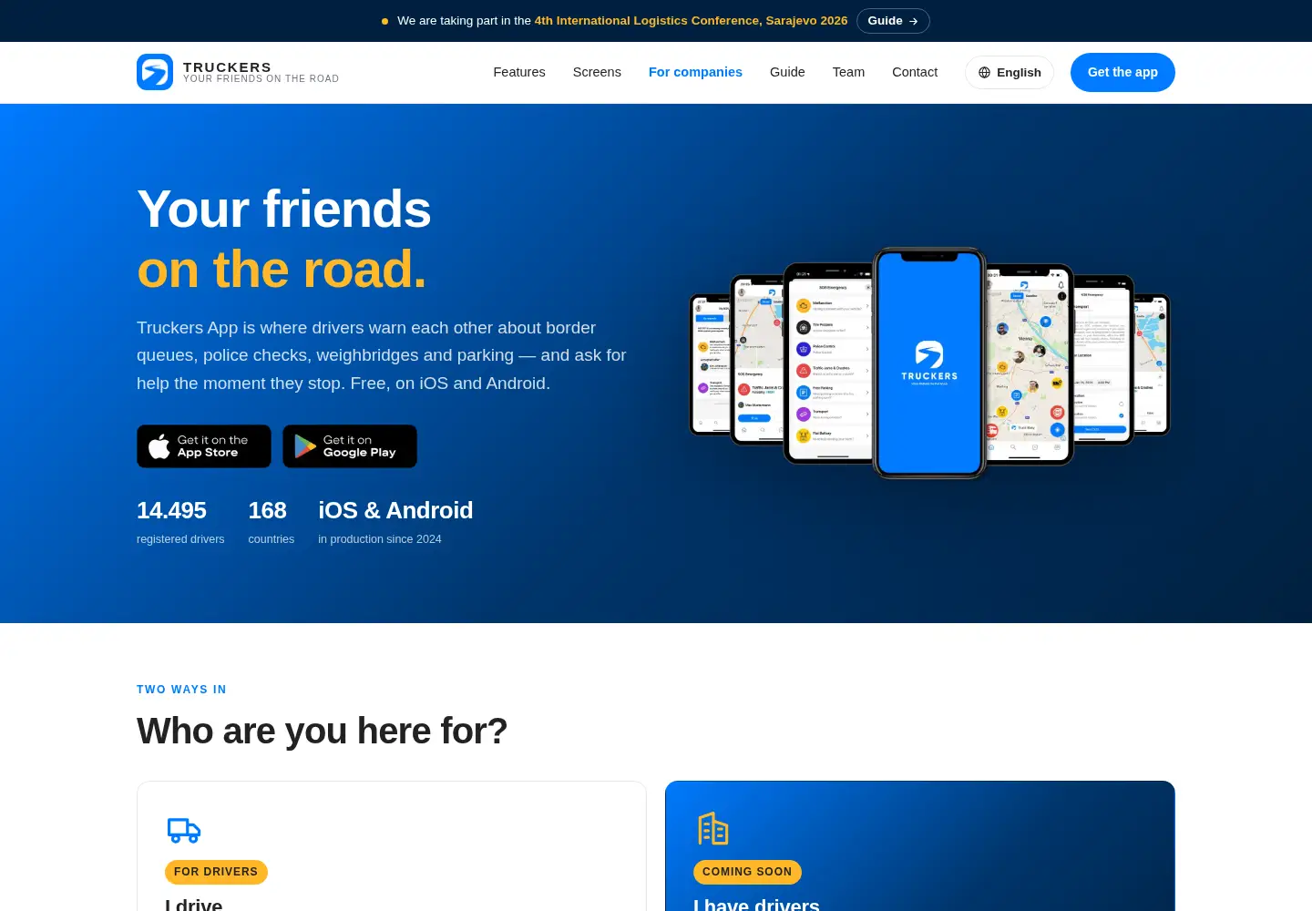 Screenshot of truckers-app.com