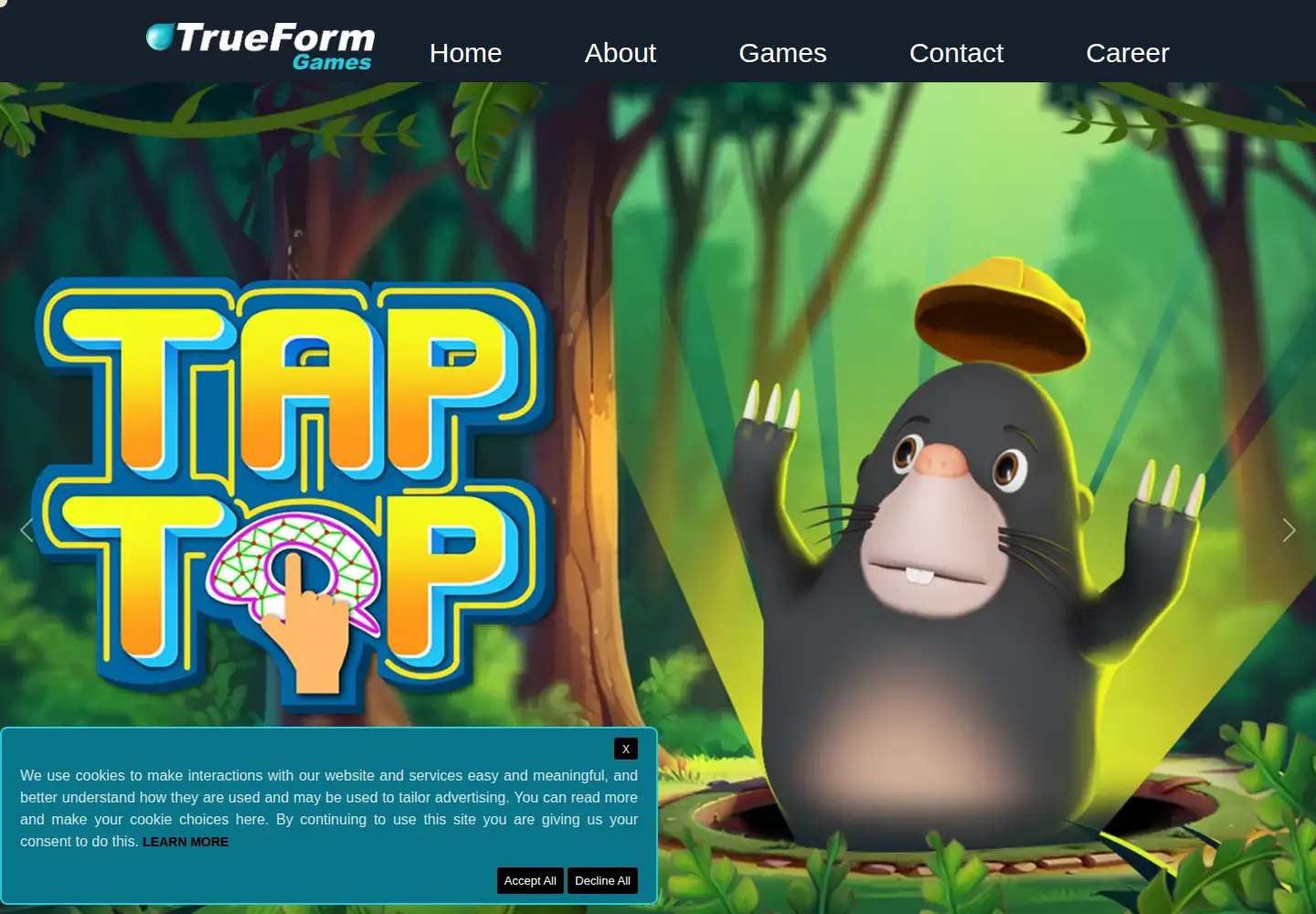 Screenshot of trueformgames.com