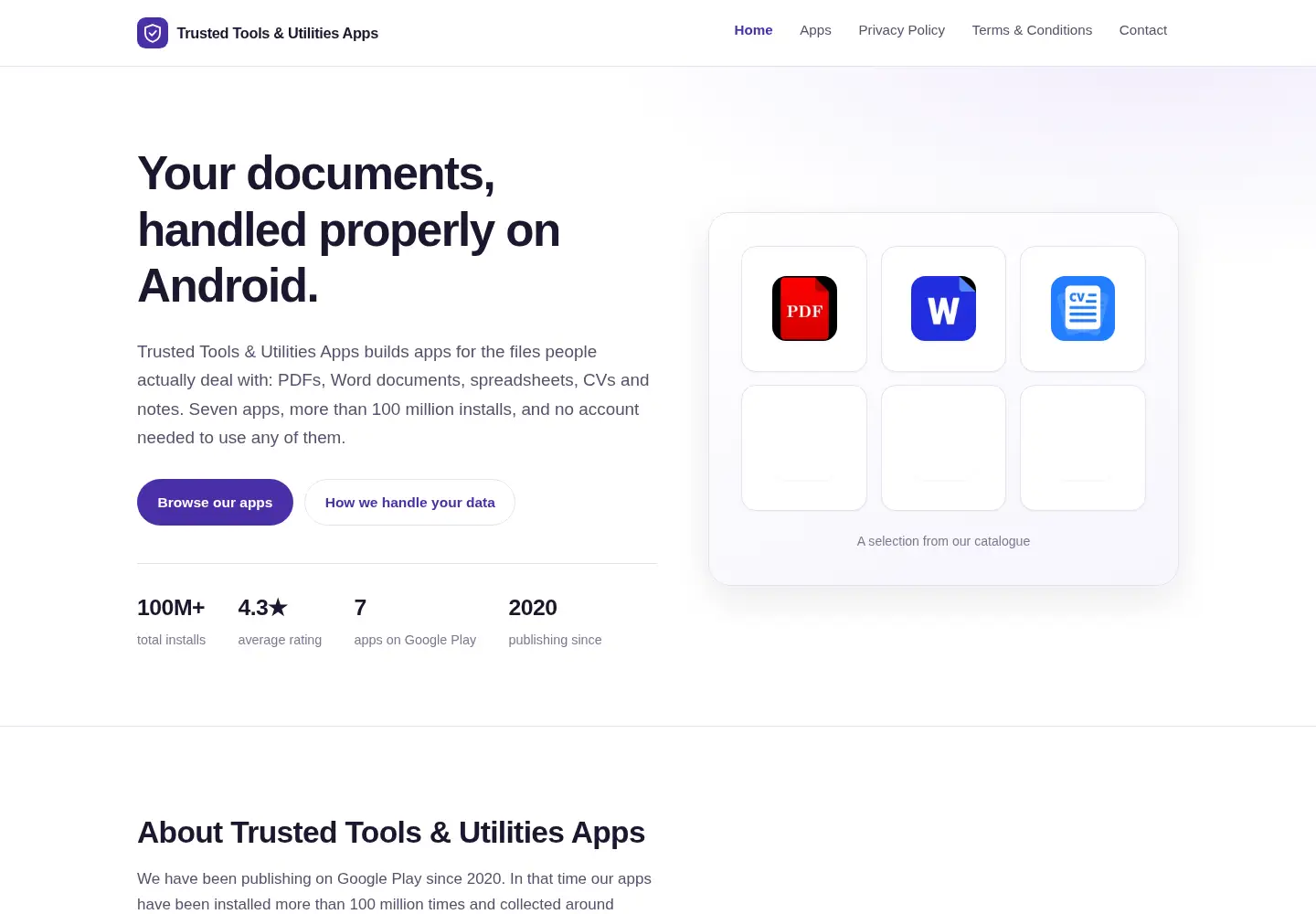 Screenshot of trustedtoolsutilities.com