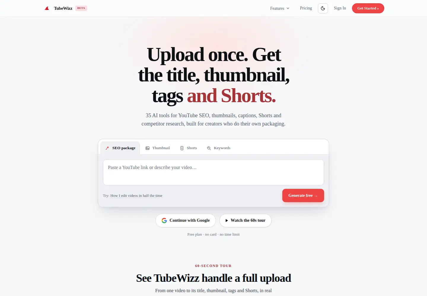 Captured homepage of tubewizz.com in the current scan