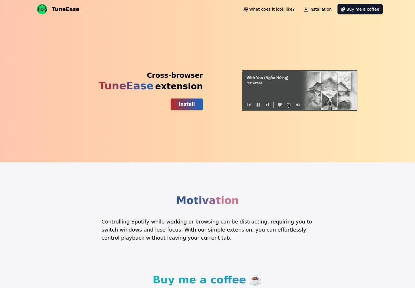 Screenshot of tunease.com