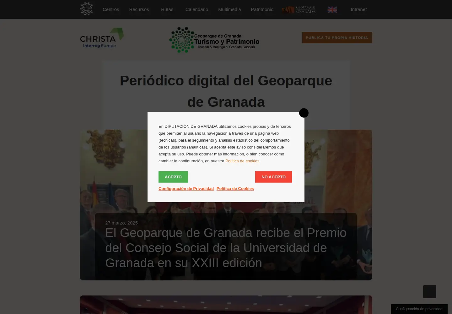 Screenshot of turismoypatrimonio.com