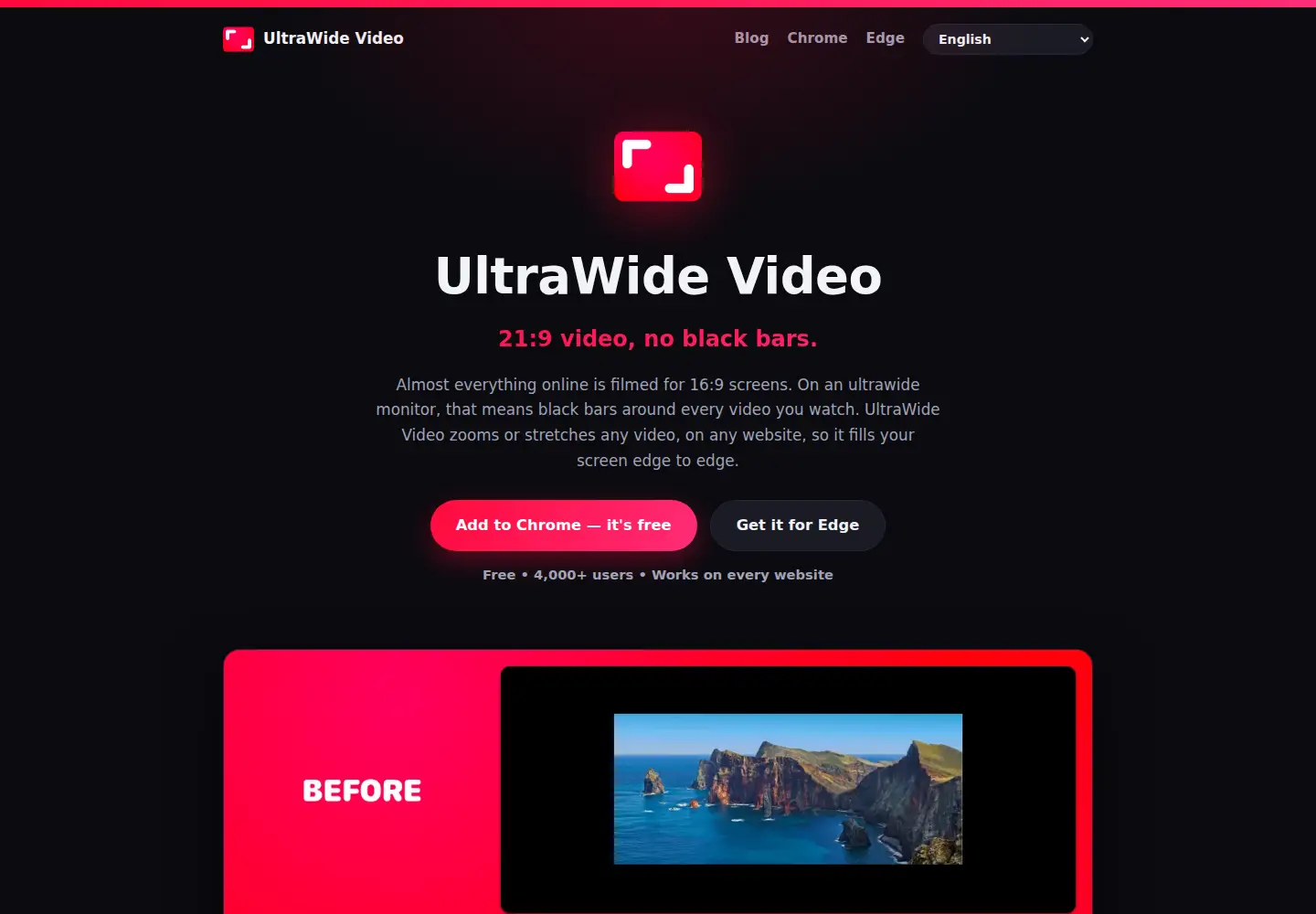 Captured homepage of ultrawidevideo.com in the current scan