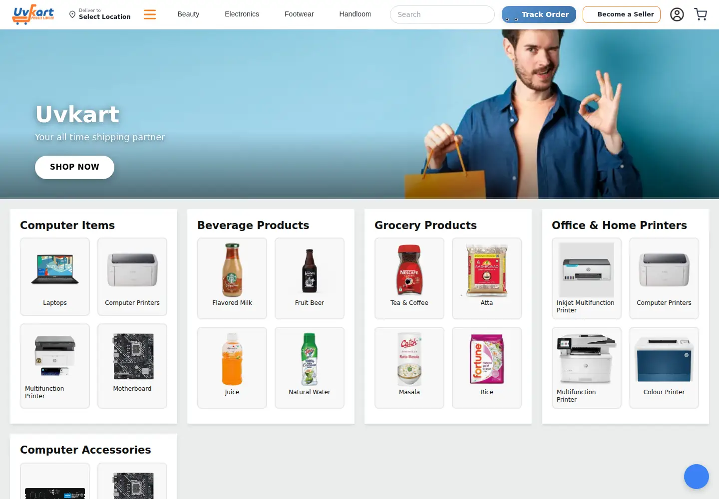 Screenshot of uvkart.com