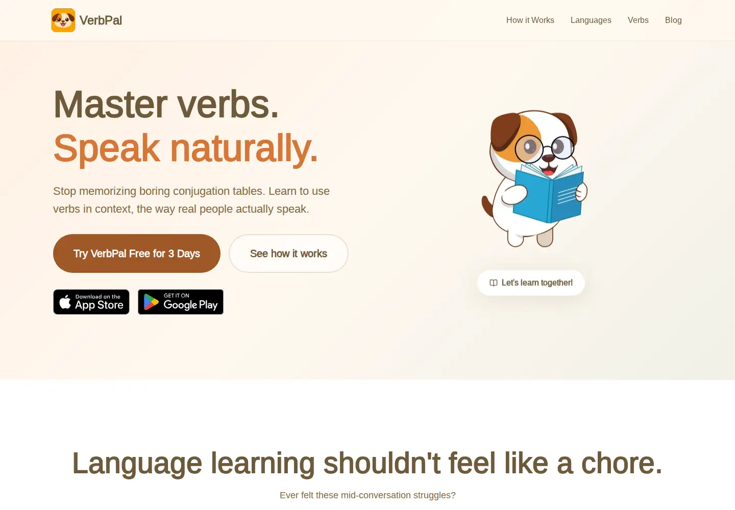 Screenshot of verbpal.com