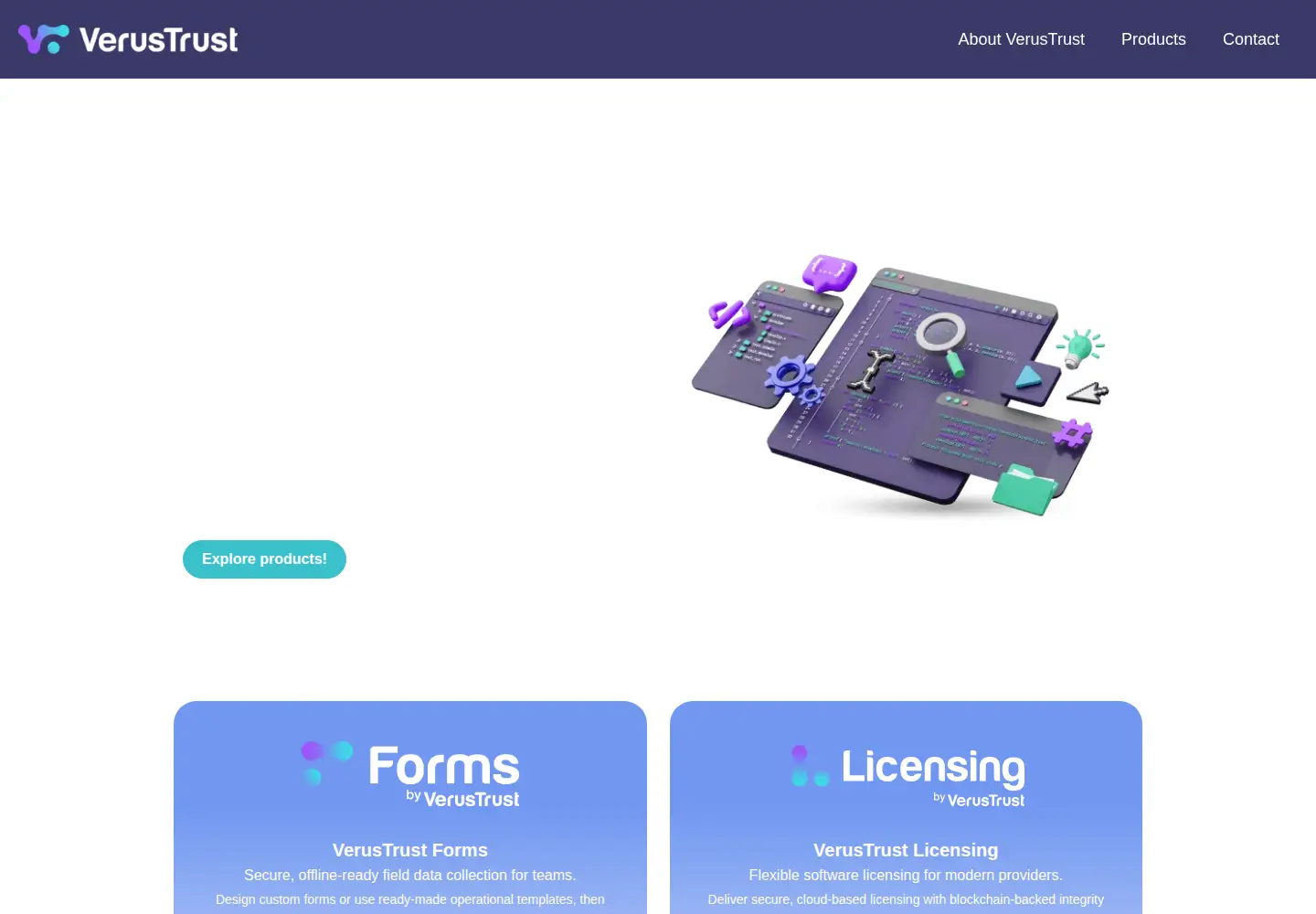 Captured homepage of verustrust.com in the current scan