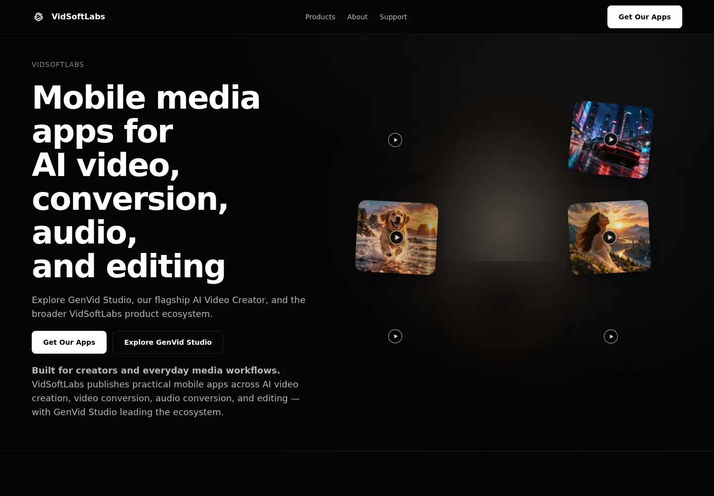 Captured homepage of vidsoftlabs.com in the current scan