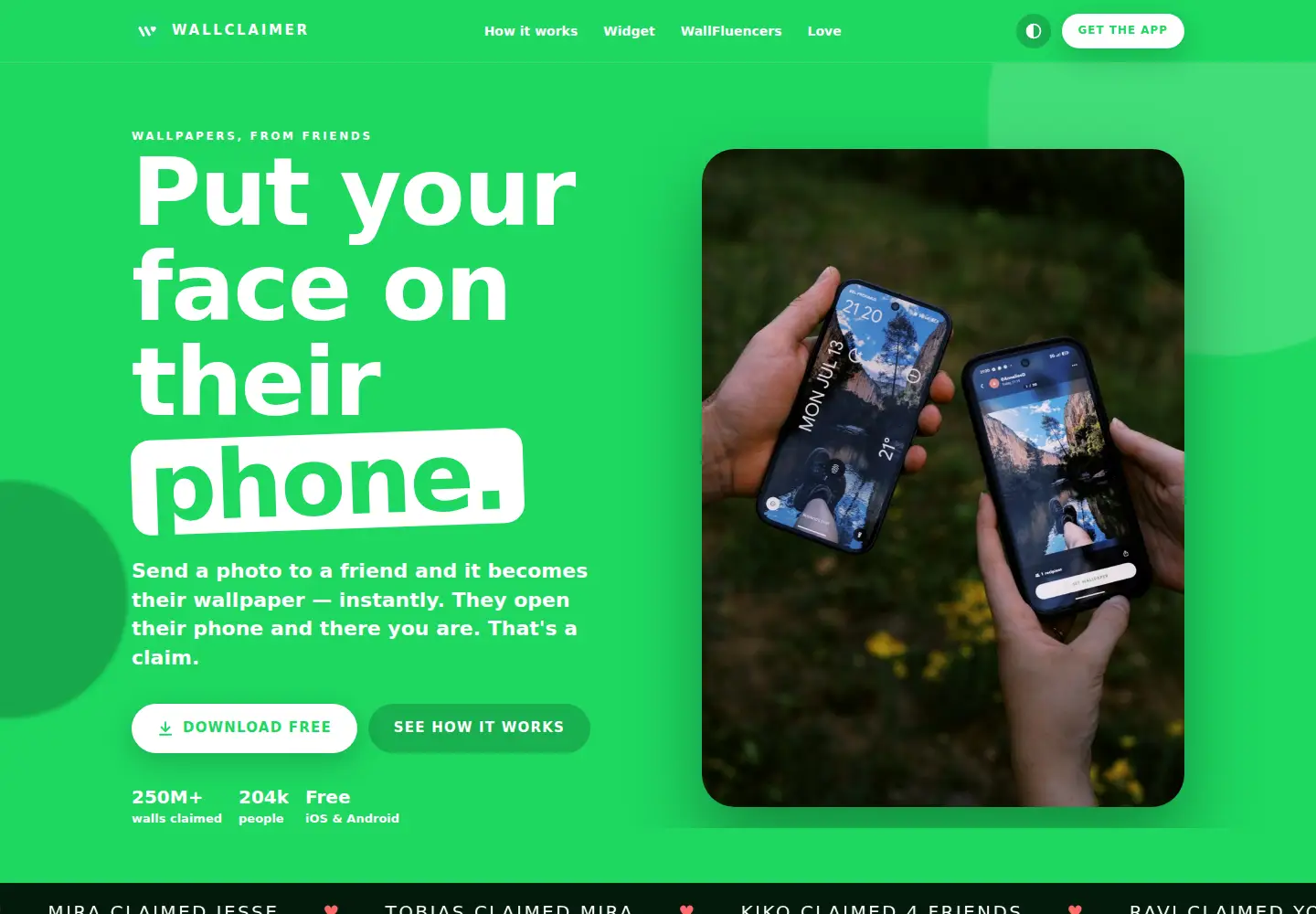 Screenshot of wallclaimer.com