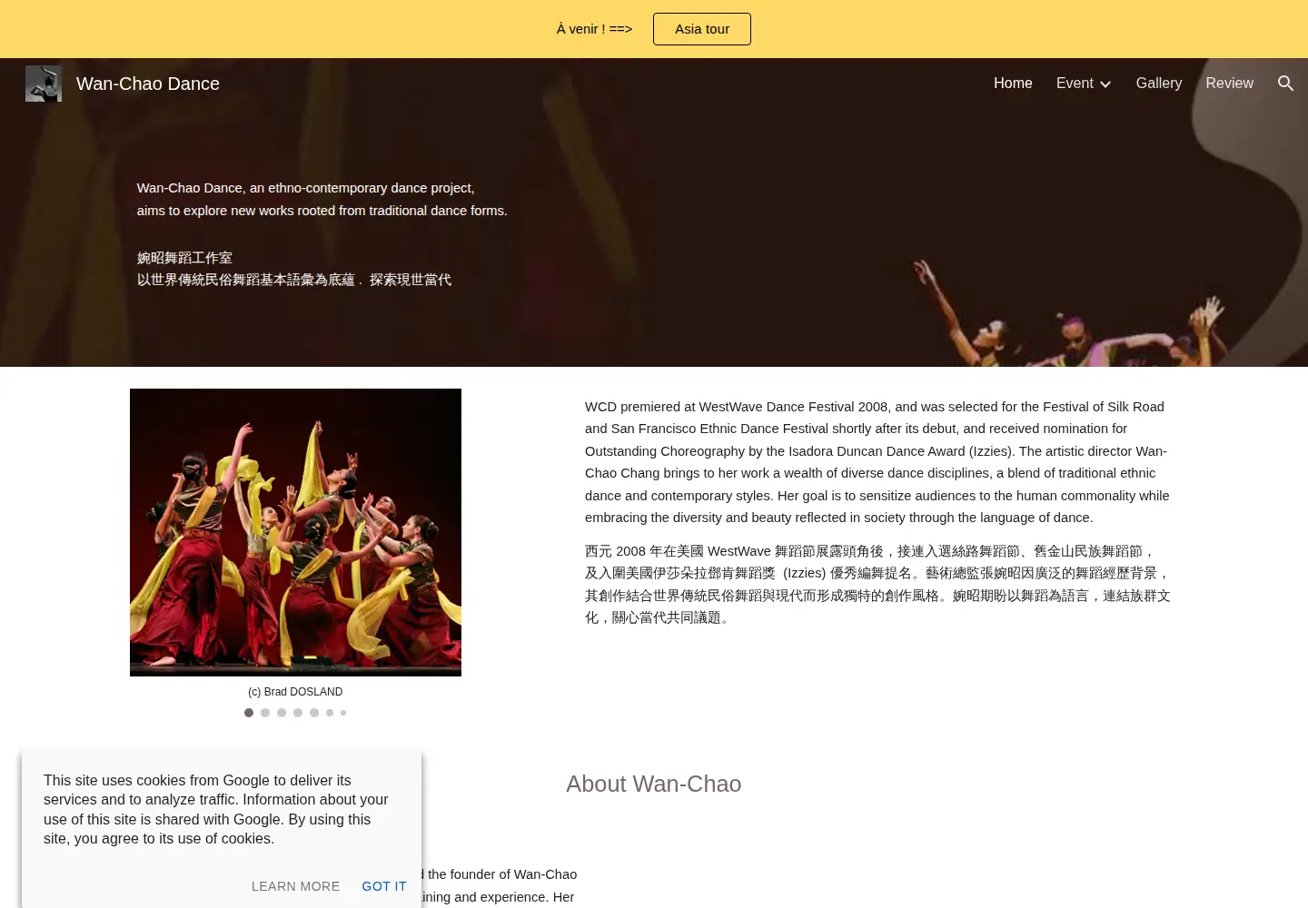 Screenshot of wanchaodance.com