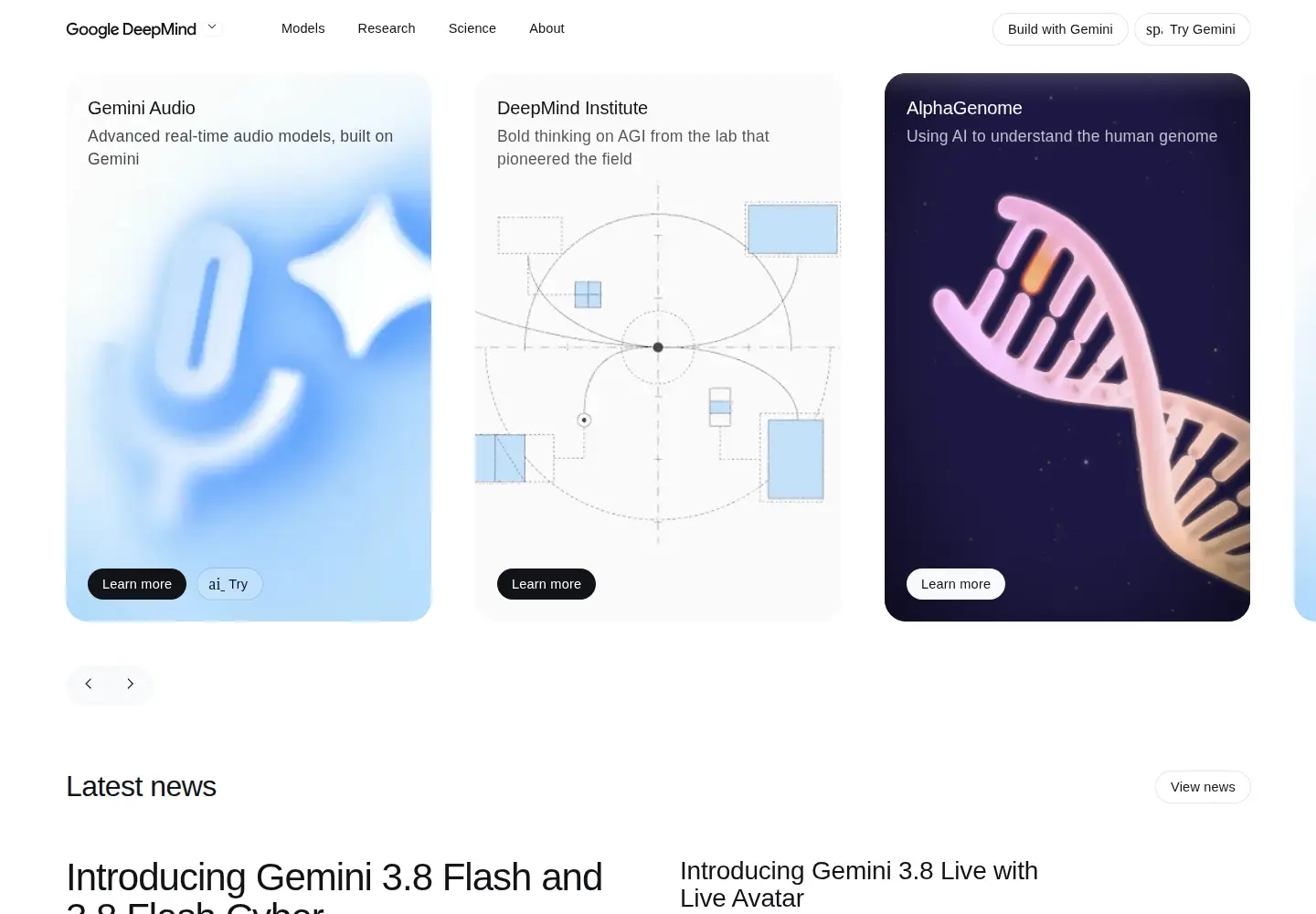 Screenshot of deepmind.google