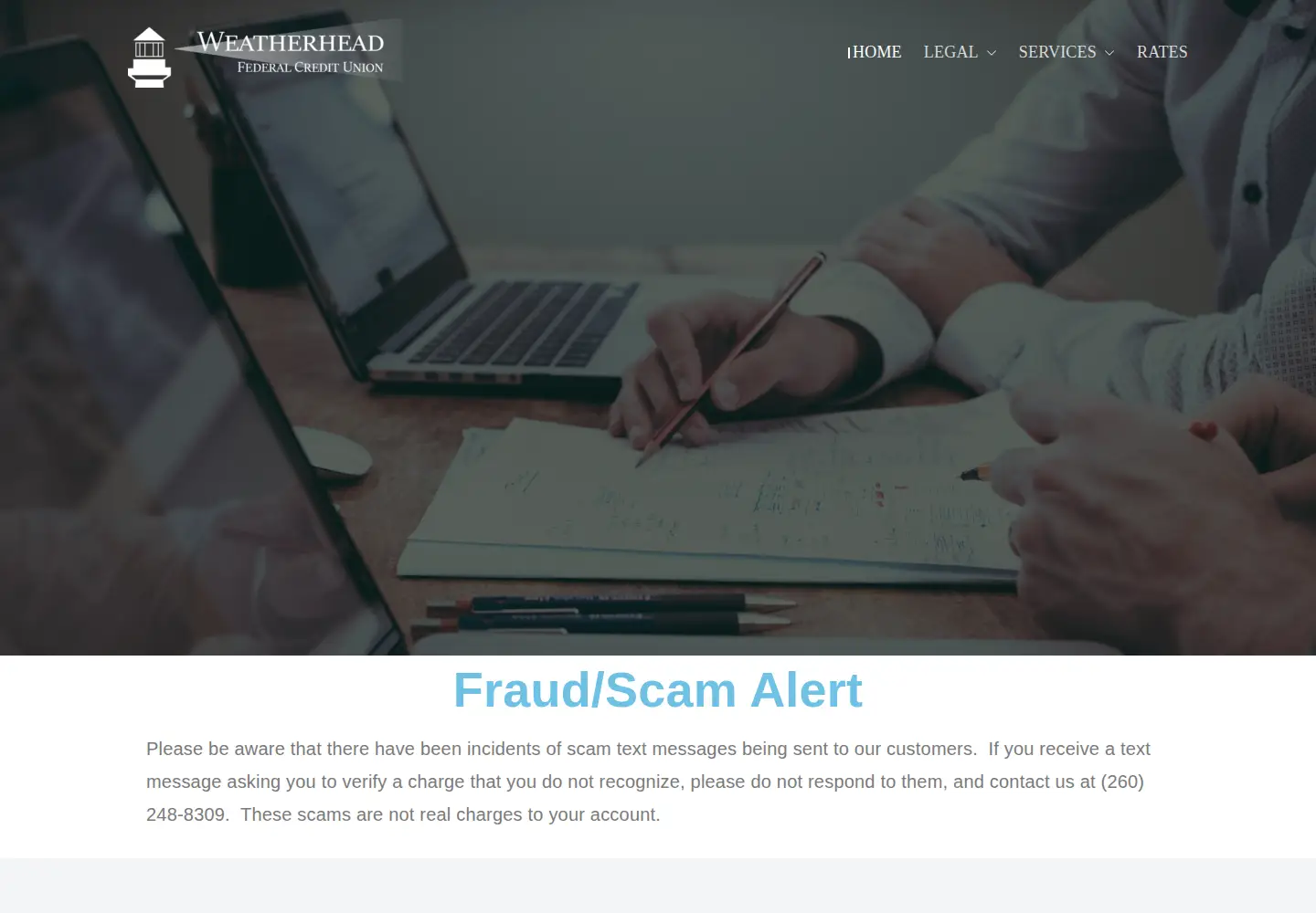 Screenshot of weatherheadfcu.com