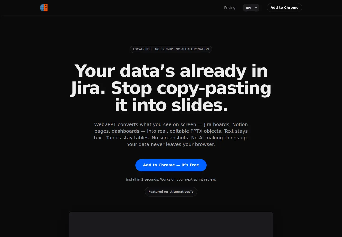 Screenshot of web2ppt.com