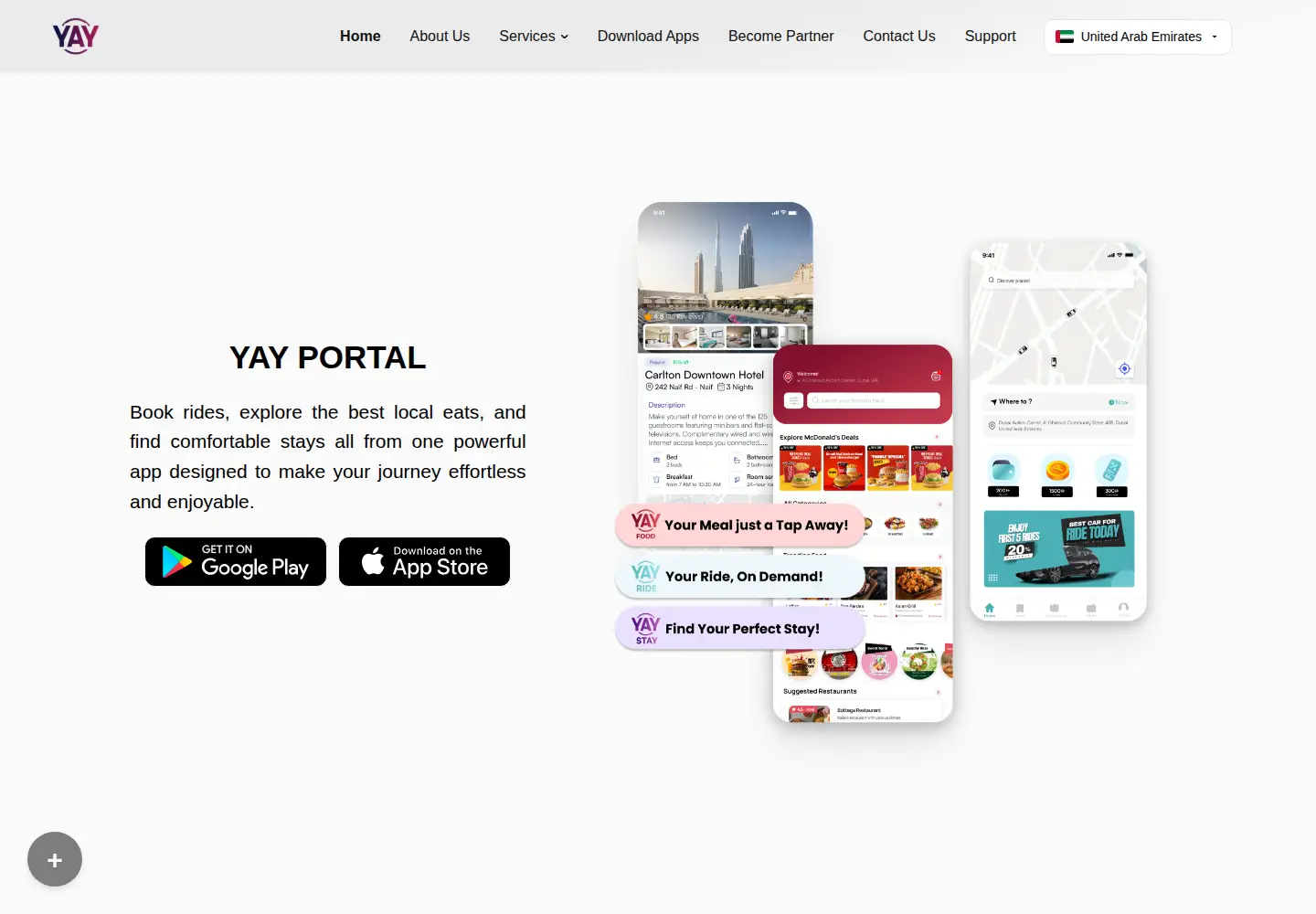 Captured homepage of yayportals.com in the current scan