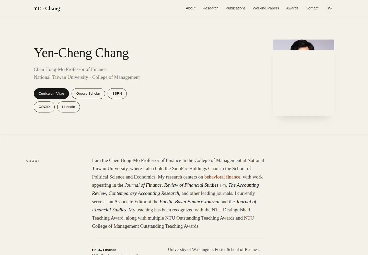 Screenshot of ycchang.com