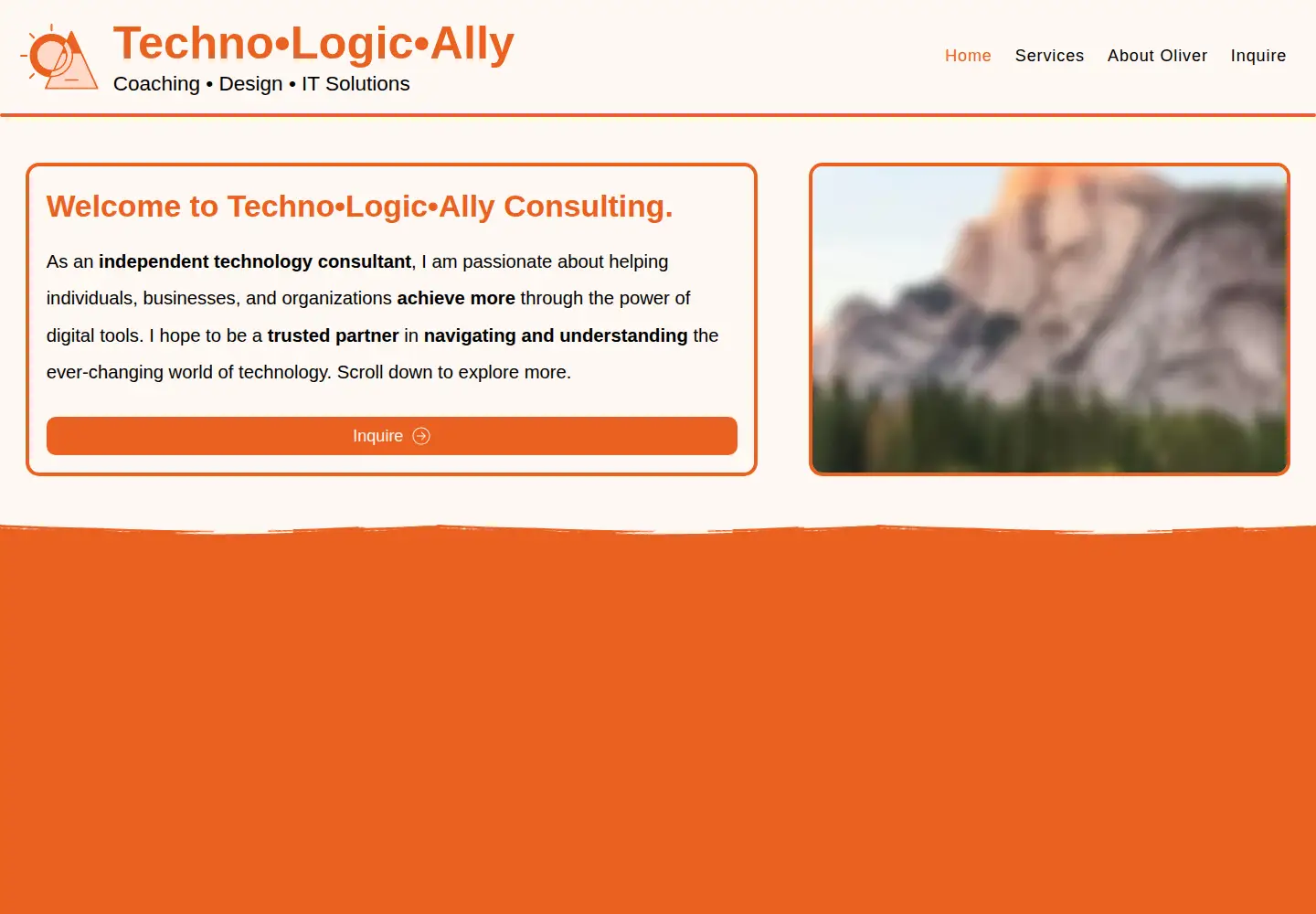 Captured homepage of technologically.consulting in the current scan