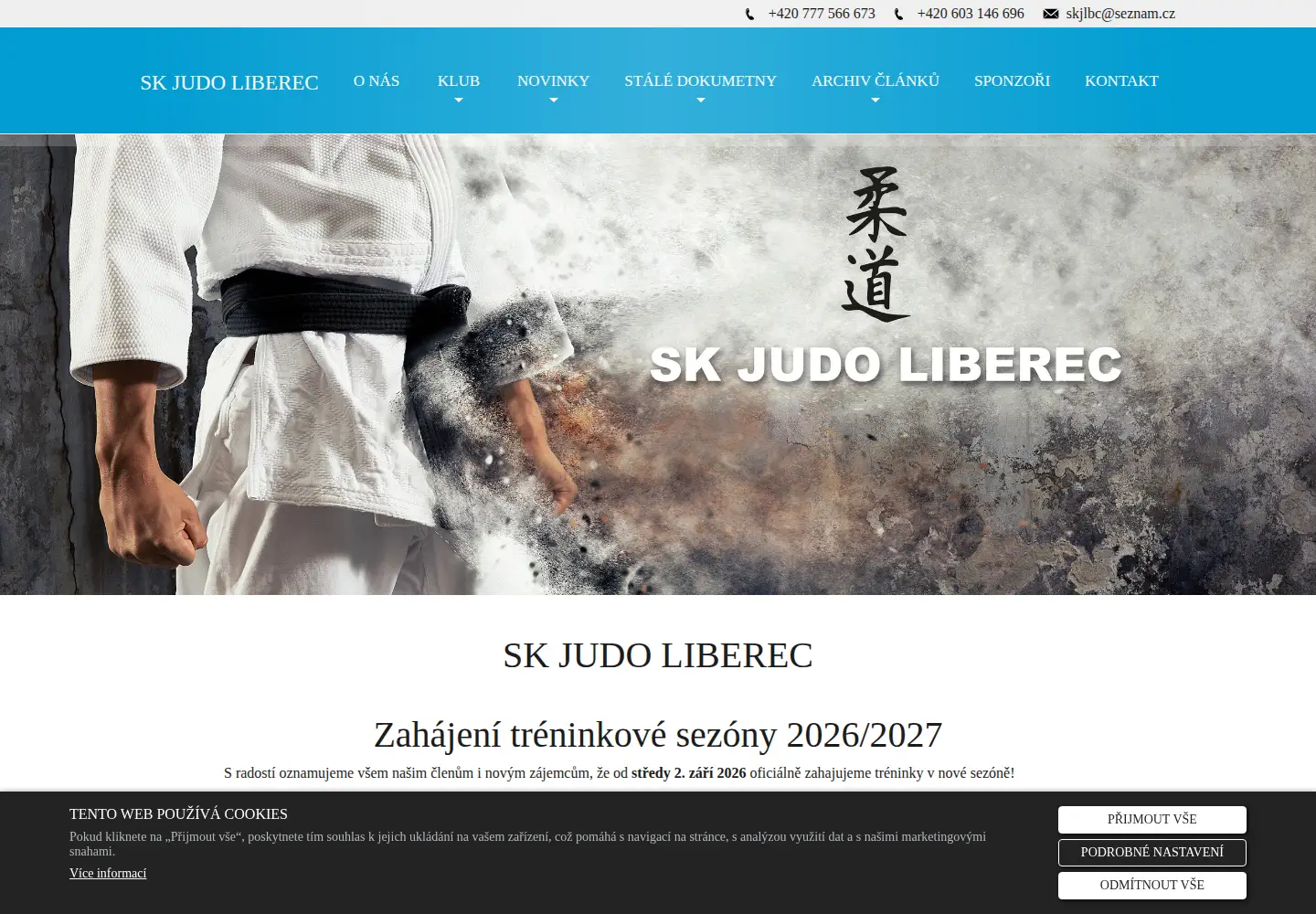 Captured homepage of skjudoliberec.cz in the current scan