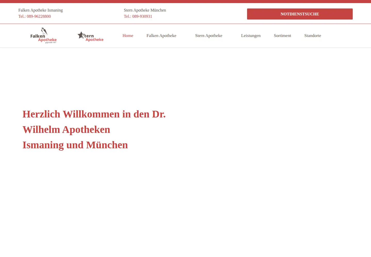 Captured homepage of dr-wilhelm-apotheken.de in the current scan