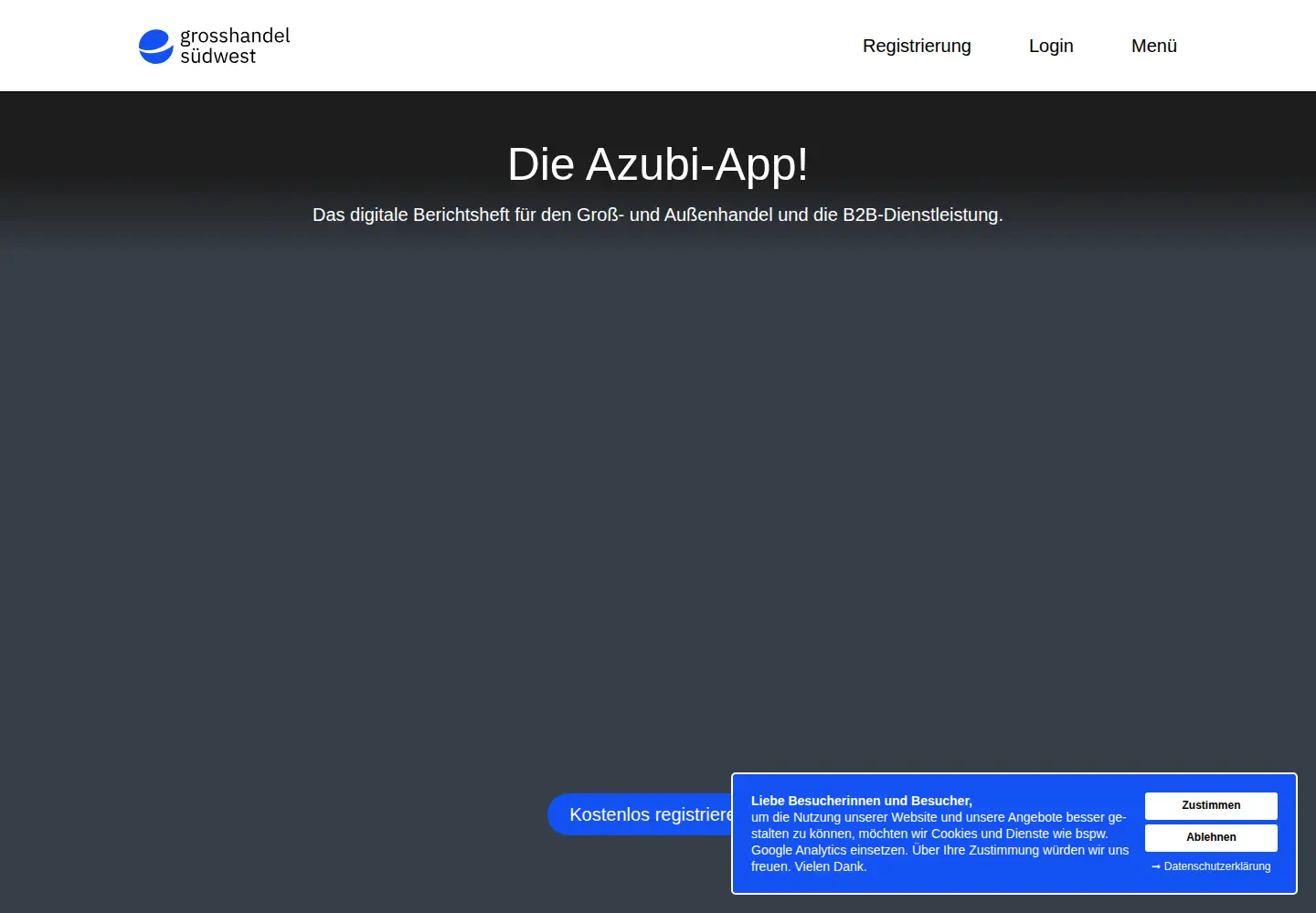 Captured homepage of gh-berichtsheft.de in the current scan