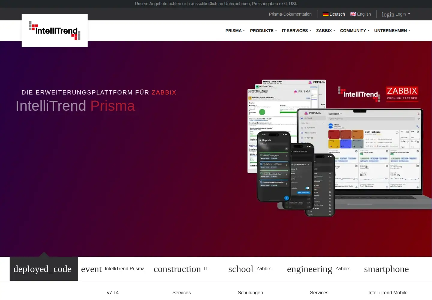 Captured homepage of intellitrend.de in the current scan