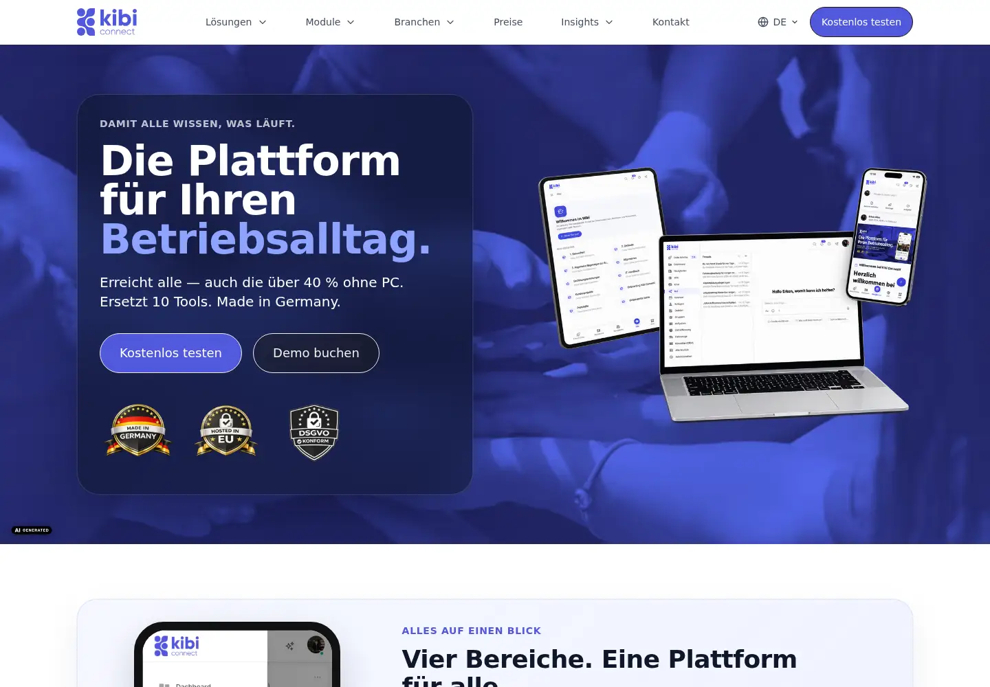 Captured homepage of kibi-connect.de in the current scan