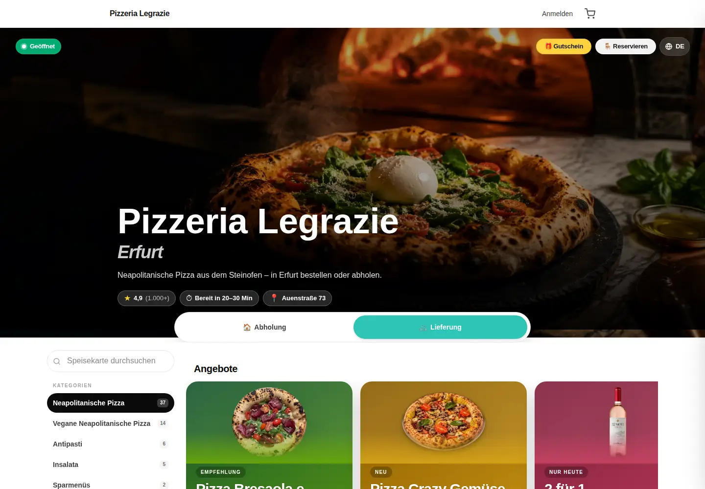 Screenshot of legrazie-erfurt.de
