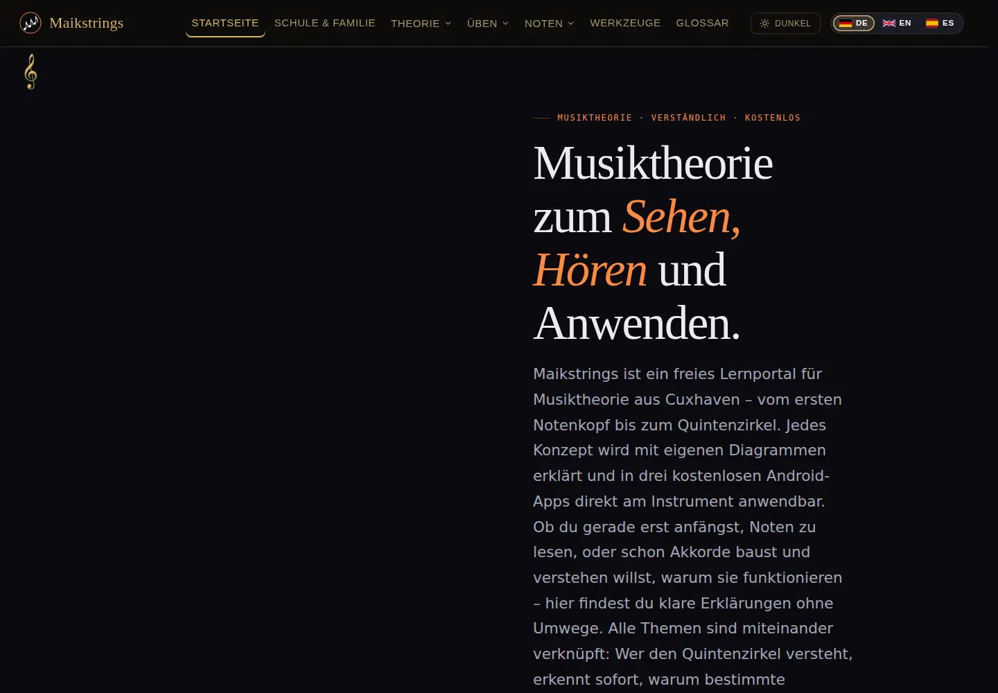 Captured homepage of maikstrings.de in the current scan