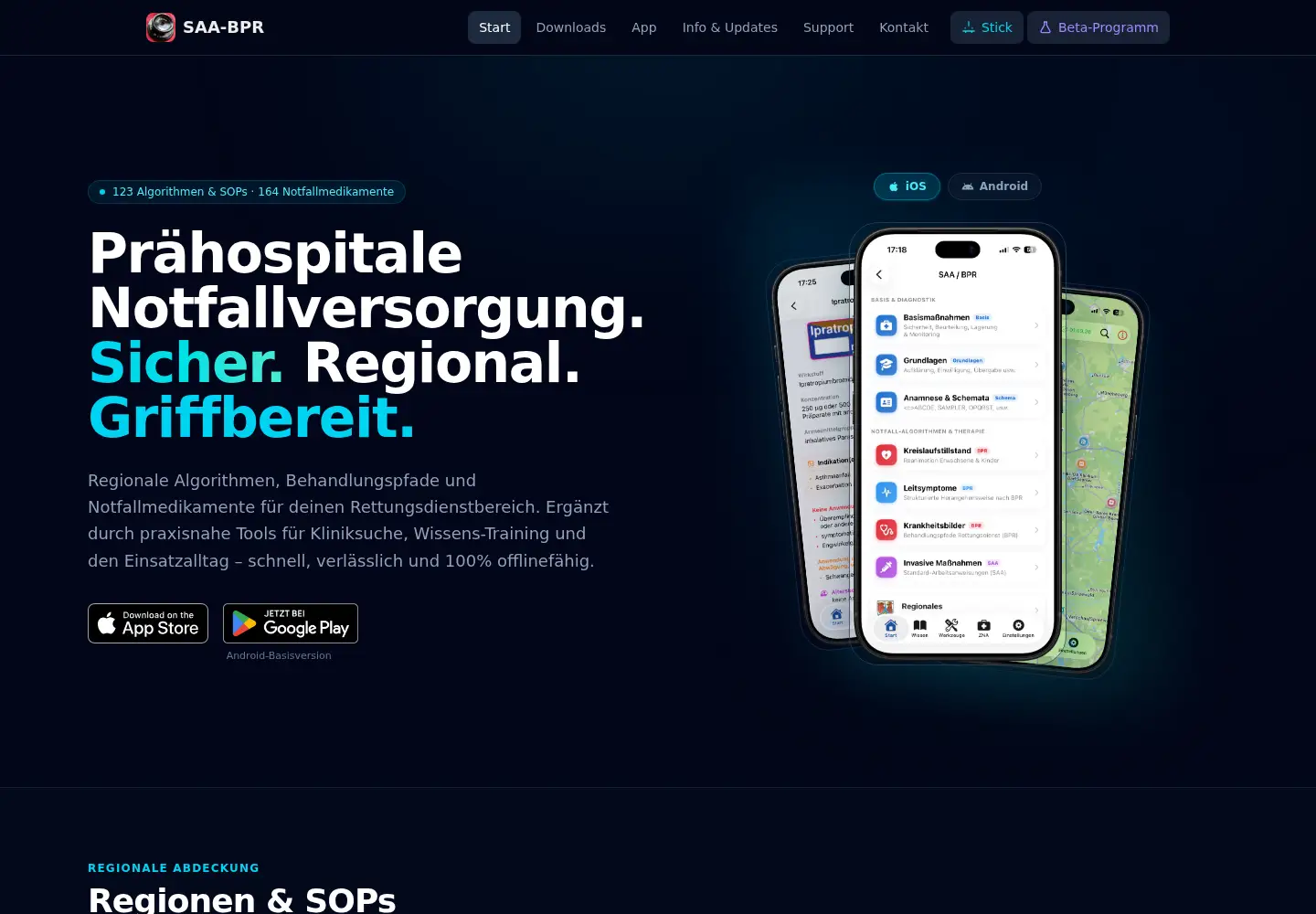 Captured homepage of notsan-brb.de in the current scan