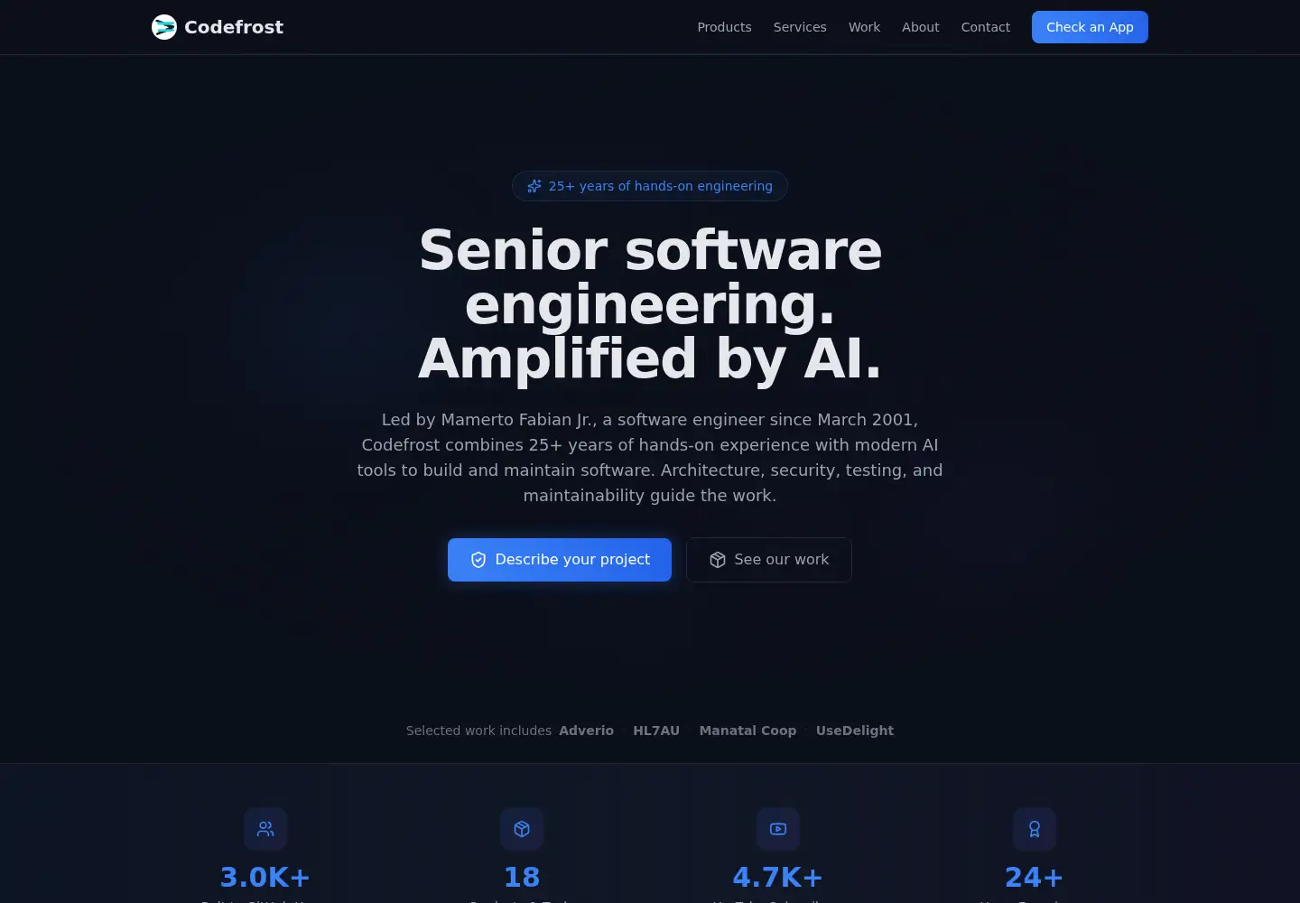 Screenshot of codefrost.dev