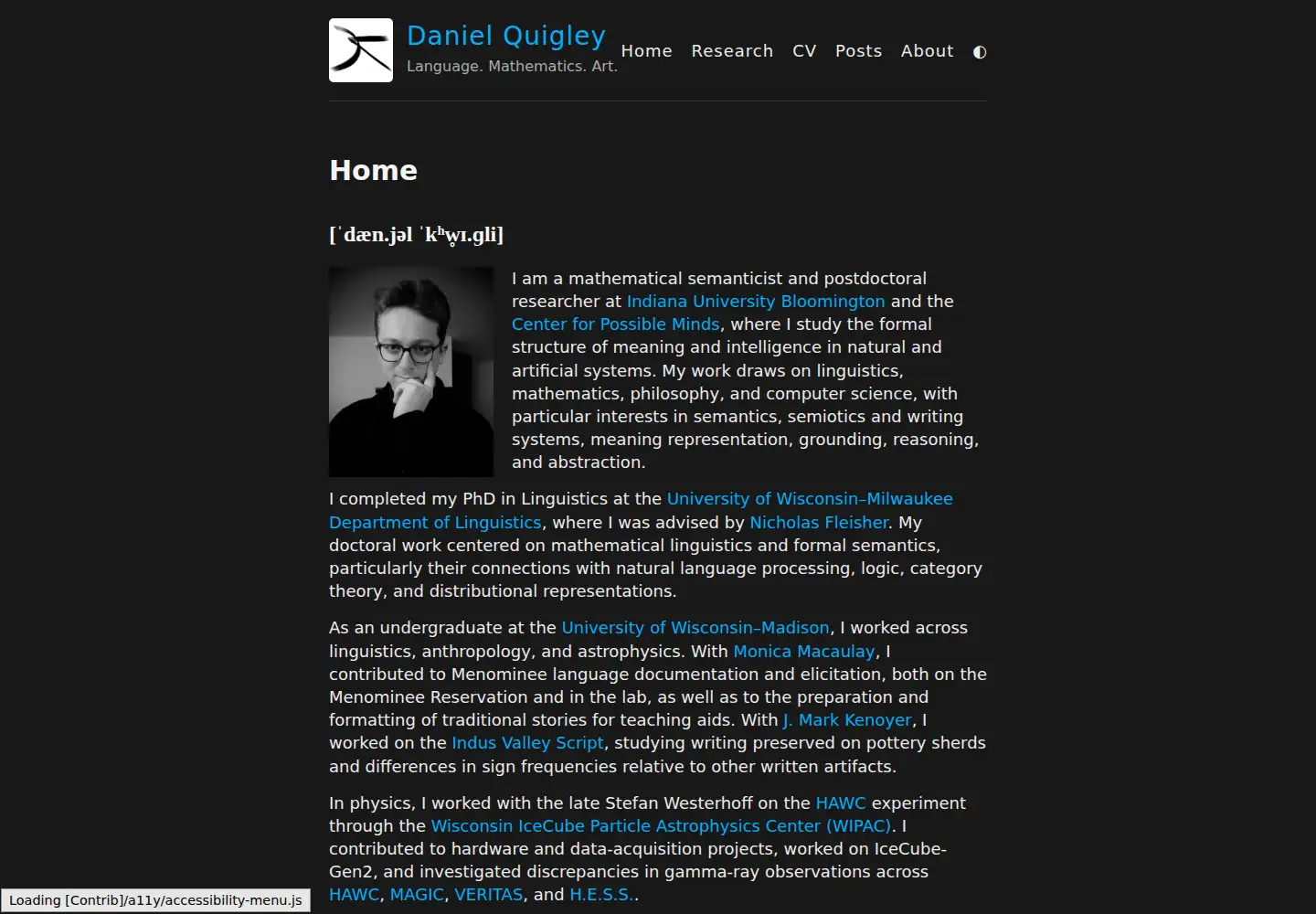 Captured homepage of dquigley.dev in the current scan