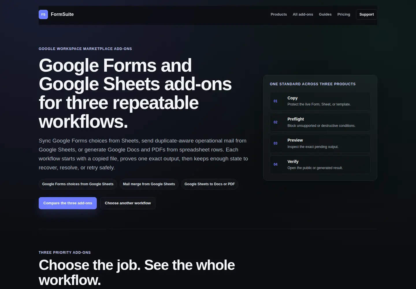 Captured homepage of formsuite.dev in the current scan