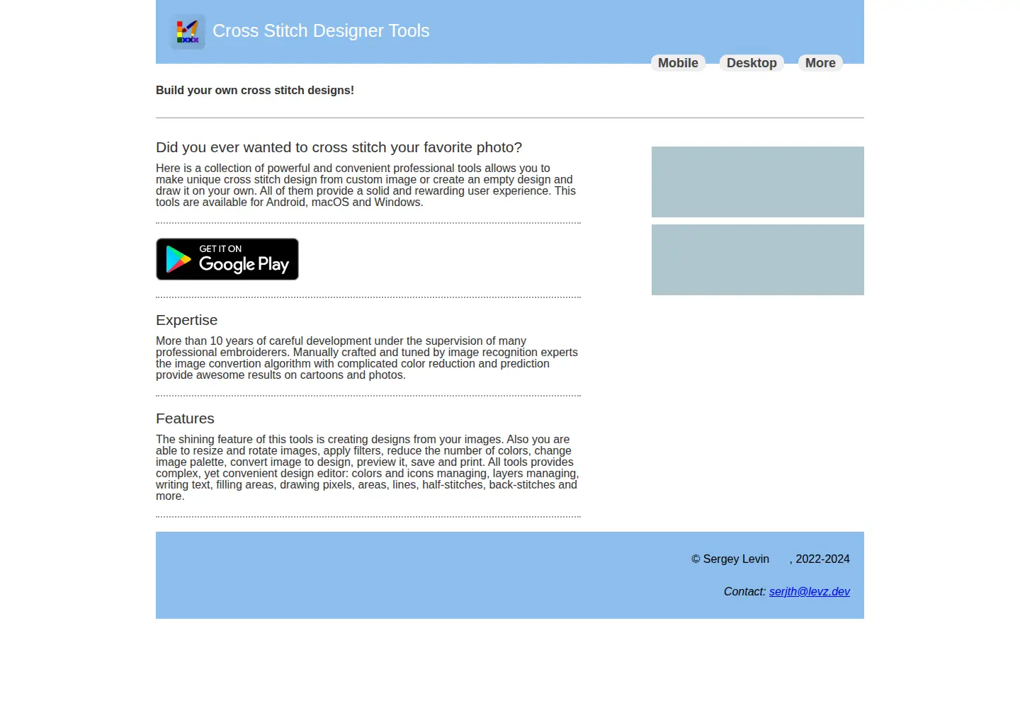 Captured homepage of levz.dev in the current scan
