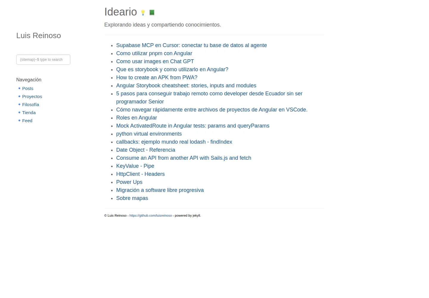 Captured homepage of luisreinoso.dev in the current scan