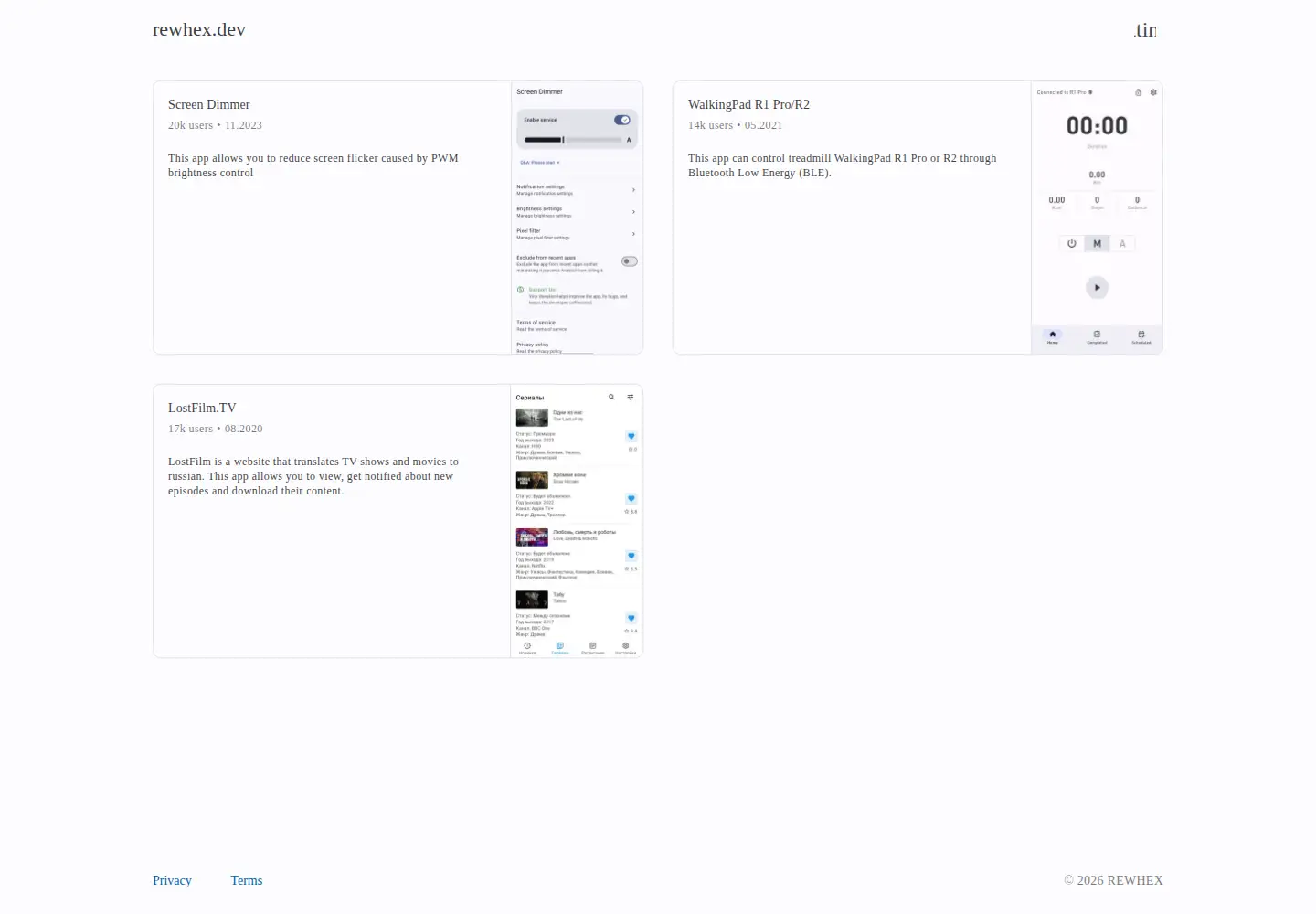Screenshot of rewhex.dev