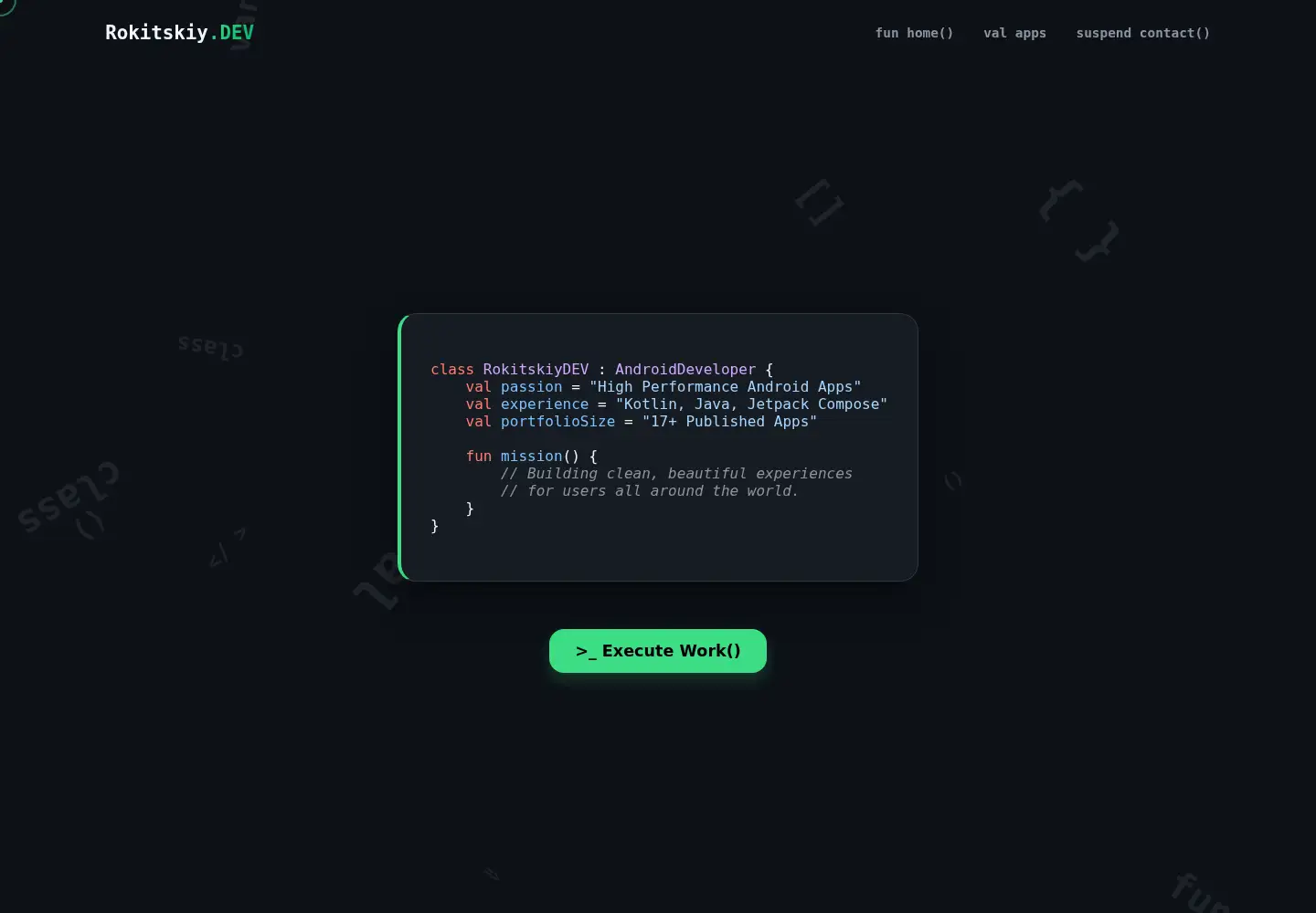 Captured homepage of rokitskiy.dev in the current scan