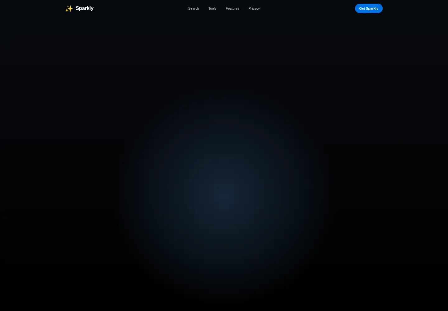 Captured homepage of sparklytab.dev in the current scan
