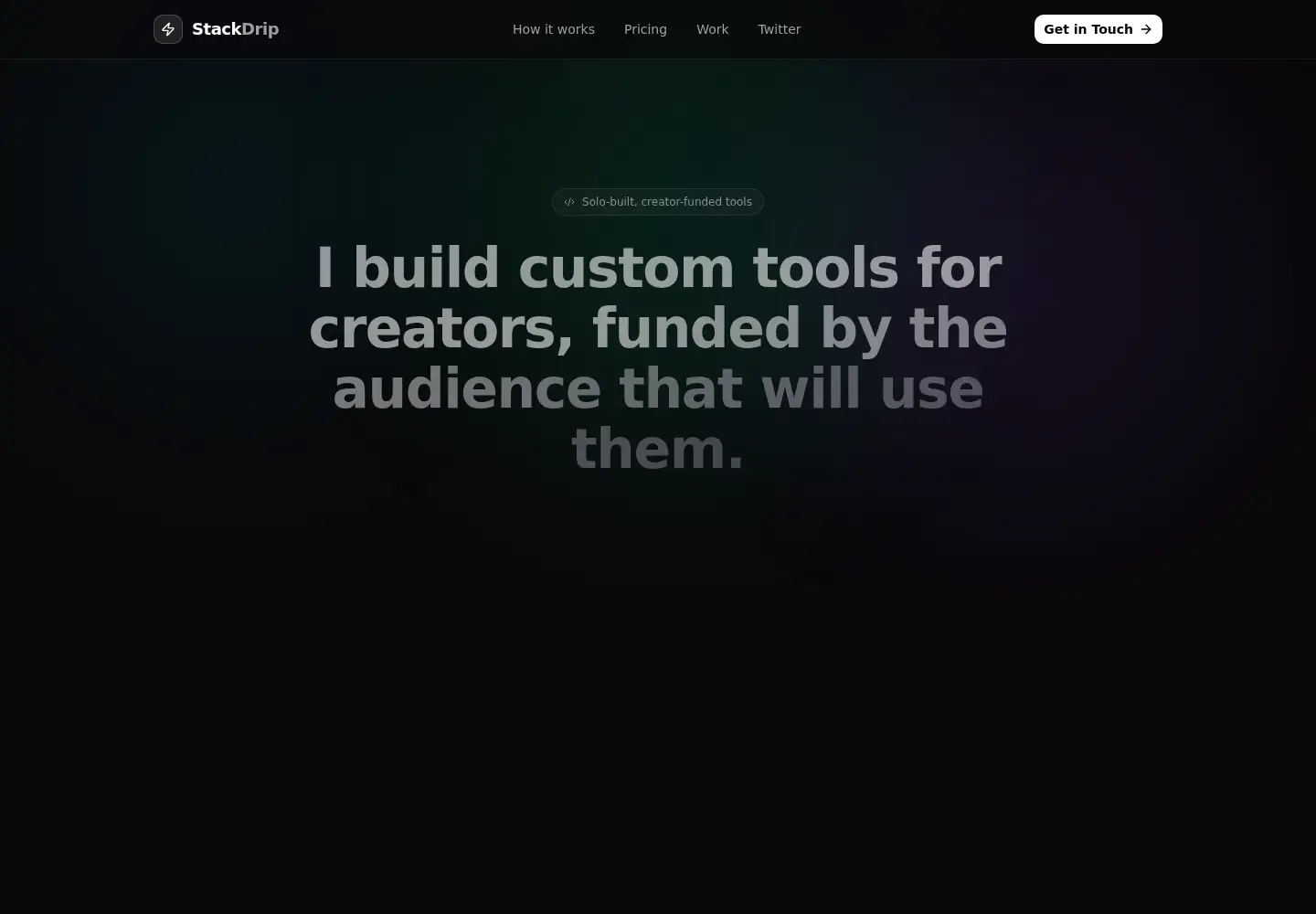 Screenshot of stackdrip.dev