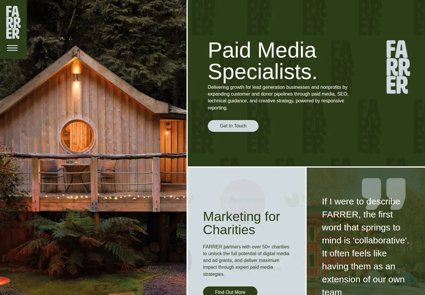 Captured homepage of farrer.digital in the current scan