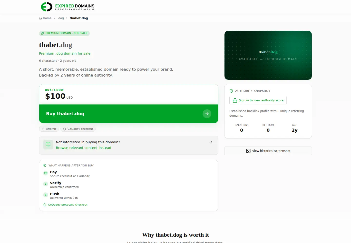 Screenshot of thabet.dog