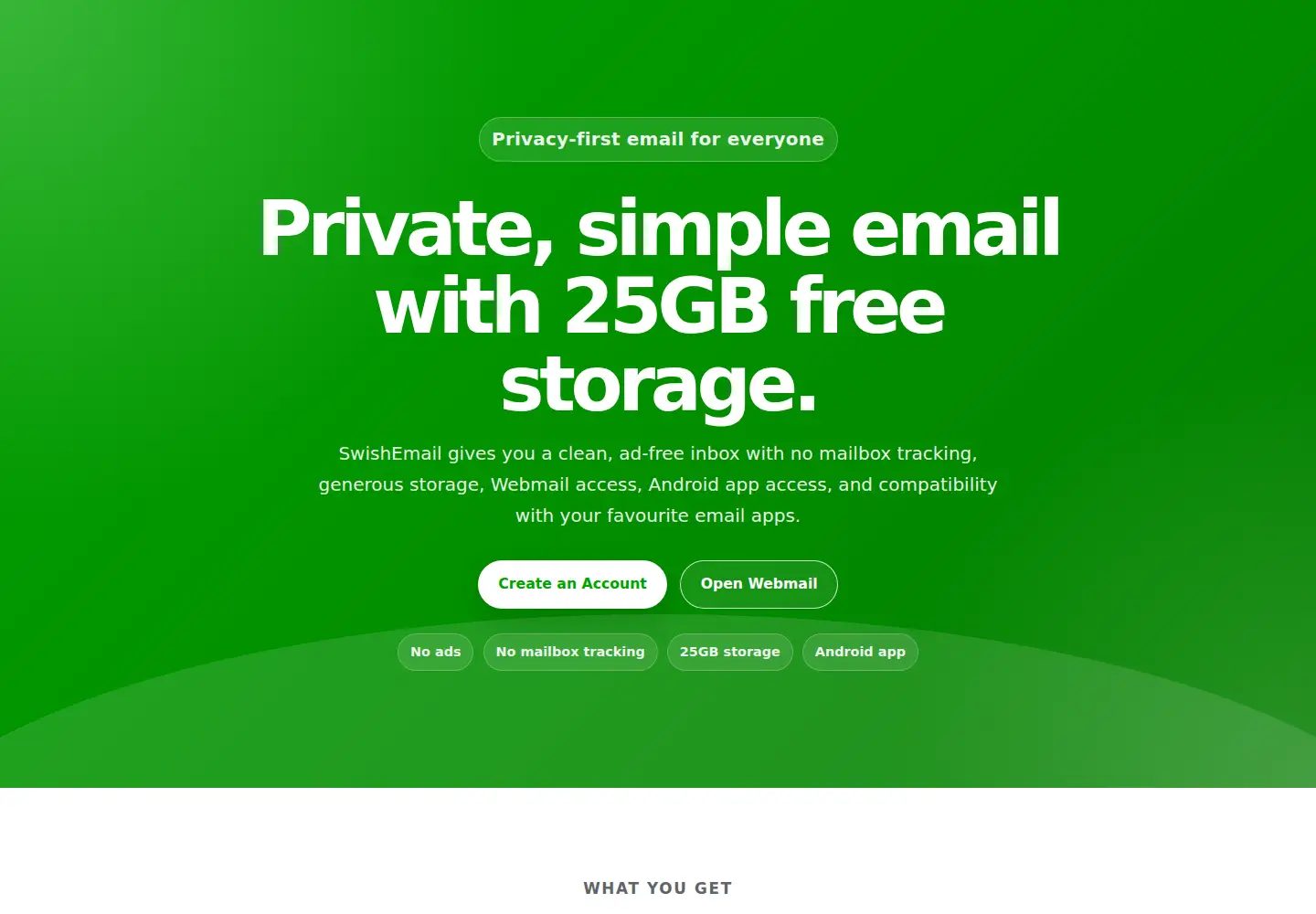Screenshot of swish.email