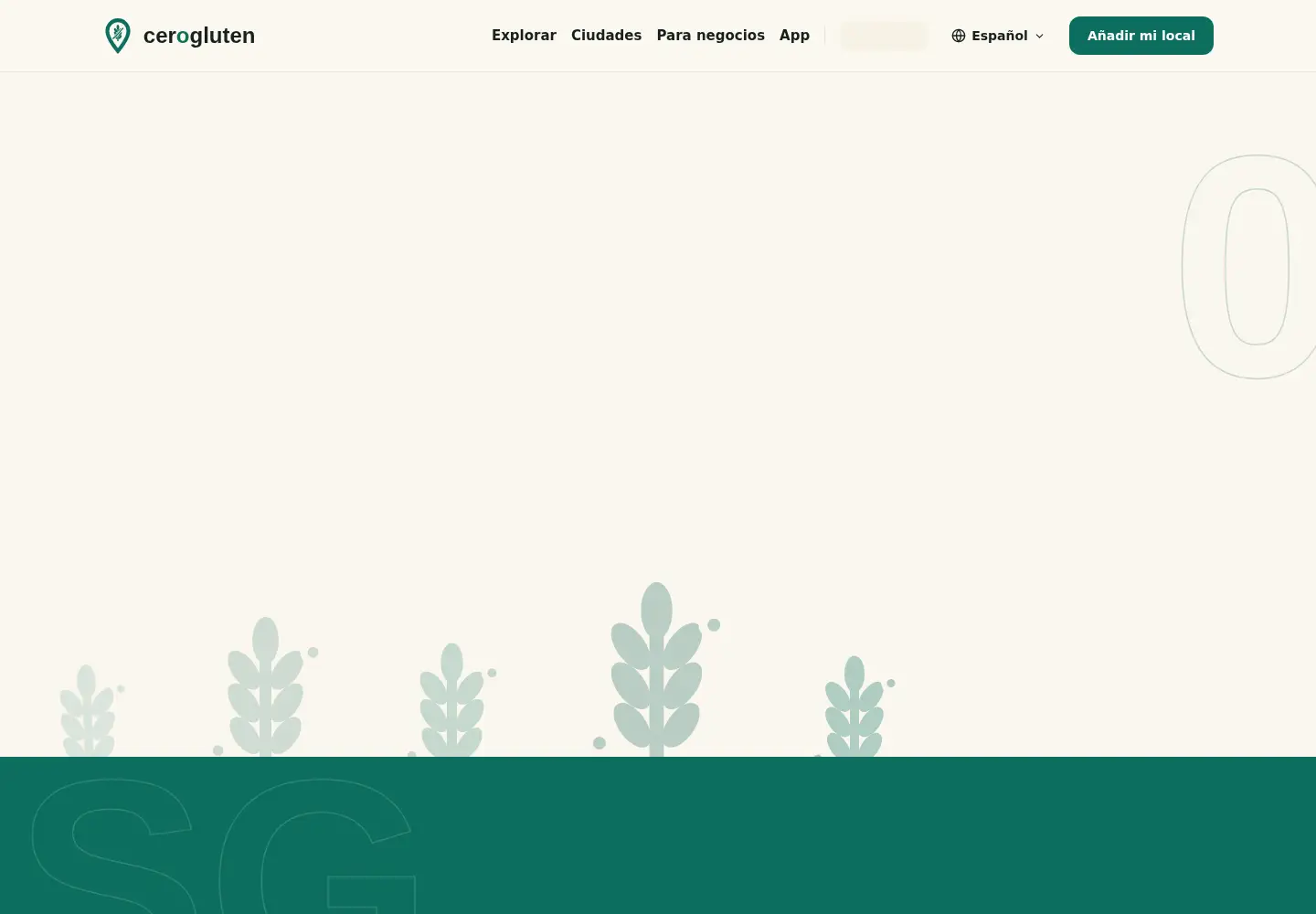 Captured homepage of cerogluten.es in the current scan