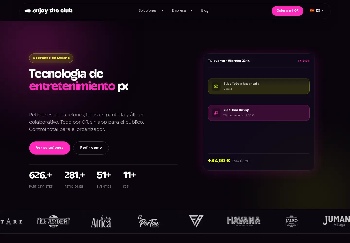 Screenshot of enjoytheclub.es
