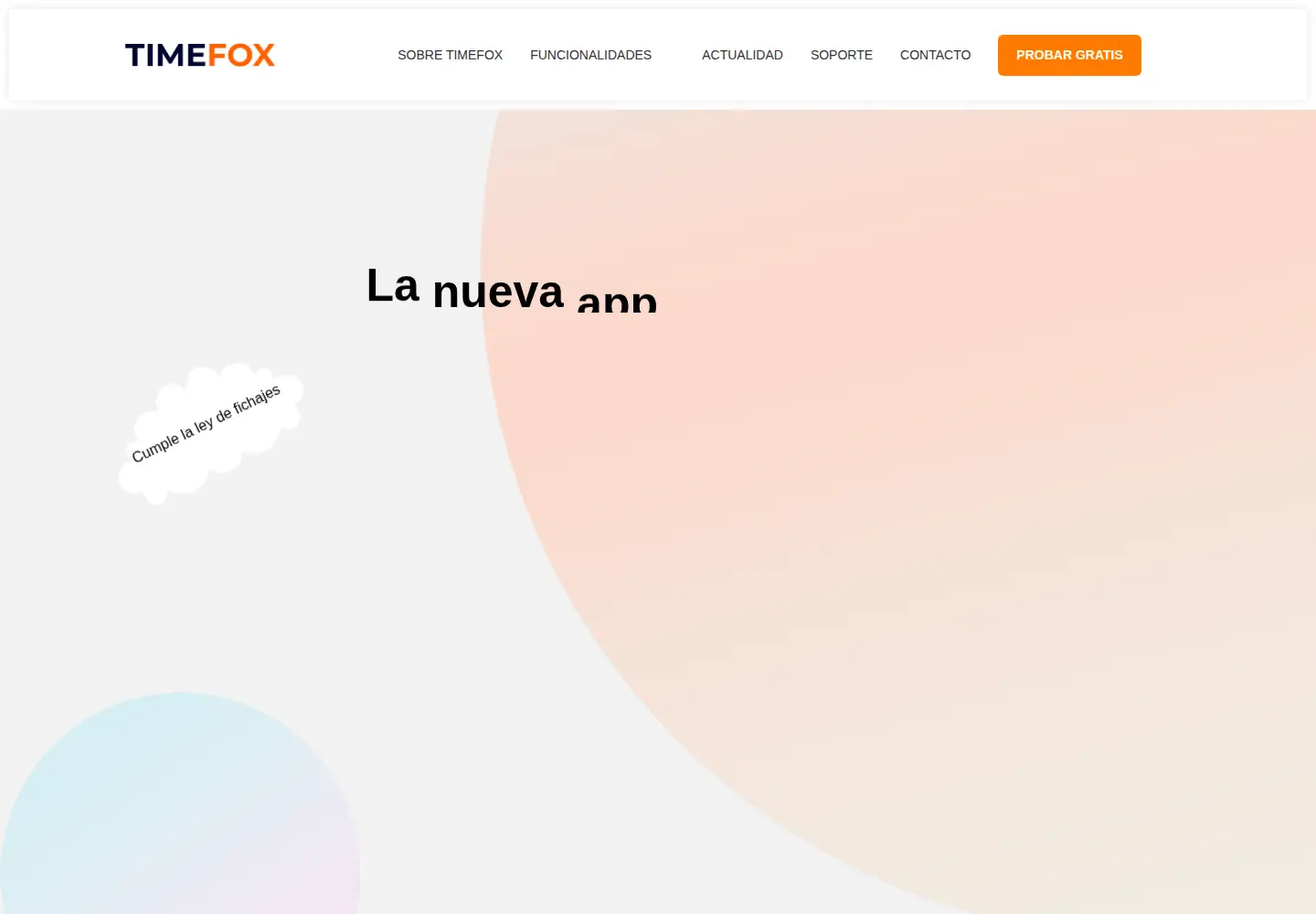 Captured homepage of timefox.es in the current scan