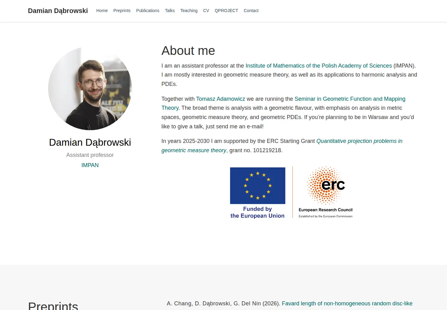 Screenshot of damiandabrowski.eu