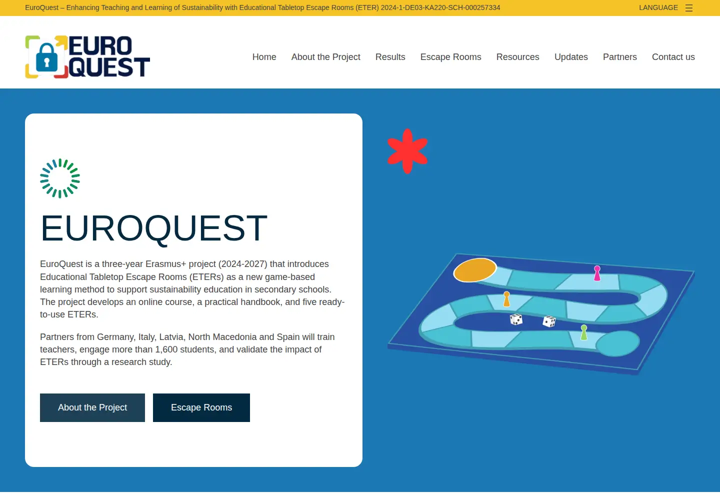 Screenshot of euroquestproject.eu