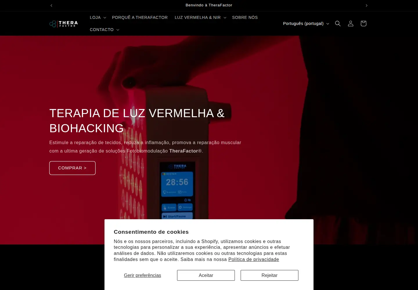 Captured homepage of therafactor.eu in the current scan