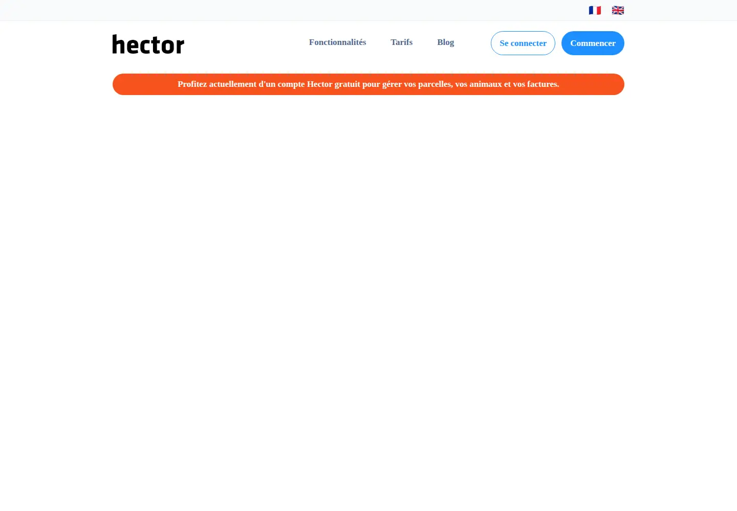 Captured homepage of hector.farm in the current scan